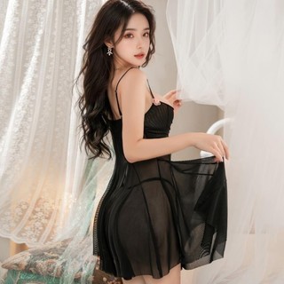 Set đồ nữ bộ ngủ Đồ ngủ gợi cảm sexy DN55 Váy ngủ 2 dây xuyến thấu quyến rũ tặng Đồ lót nữ chip