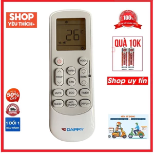 Điều khiển điều hòa máy lạnh Dairry thế hệ mới chính hãng - Tặng kèm pin !