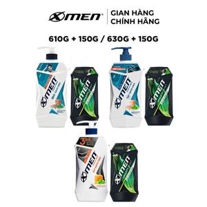 Combo Dầu Gội 2IN1 630G Xmen Clean & Fresh/ Tắm Gội Dưỡng 3IN1 610G/ Dầu Gội Sạch Gàu 630G+DG Amazon 150G