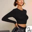 Áo croptop tay dài hở lưng cột dây cổ nữ Duy Linh thiết kế sang trọng ôm body vải cotton DL07TD