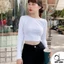 Áo croptop tay dài hở lưng cột dây cổ nữ Duy Linh thiết kế sang trọng ôm body vải cotton DL07TD