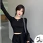 Áo croptop cổ tròn tay dài nữ ôm dáng chất borip cotton co giãn DUYLINH DL25TD