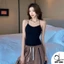 Áo 2 dây nữ dạng yếm có mút ngực đan dây sau lưng mặc đi biển áo yếm hở lưng DUY LINH DL06D