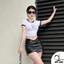 Áo croptop ngắn tay cổ tròn thêu hình kute ôm body tôn dáng 2 màu trắng đen Duy Linh Chuyên Sỉ DL29A