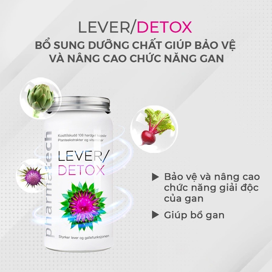 Viên uống thải độc gan Pharmatech Lever/Detox, hỗ trợ lợi tiểu lợi mật, bảo  vệ gan 108 viên | Shopee Việt Nam