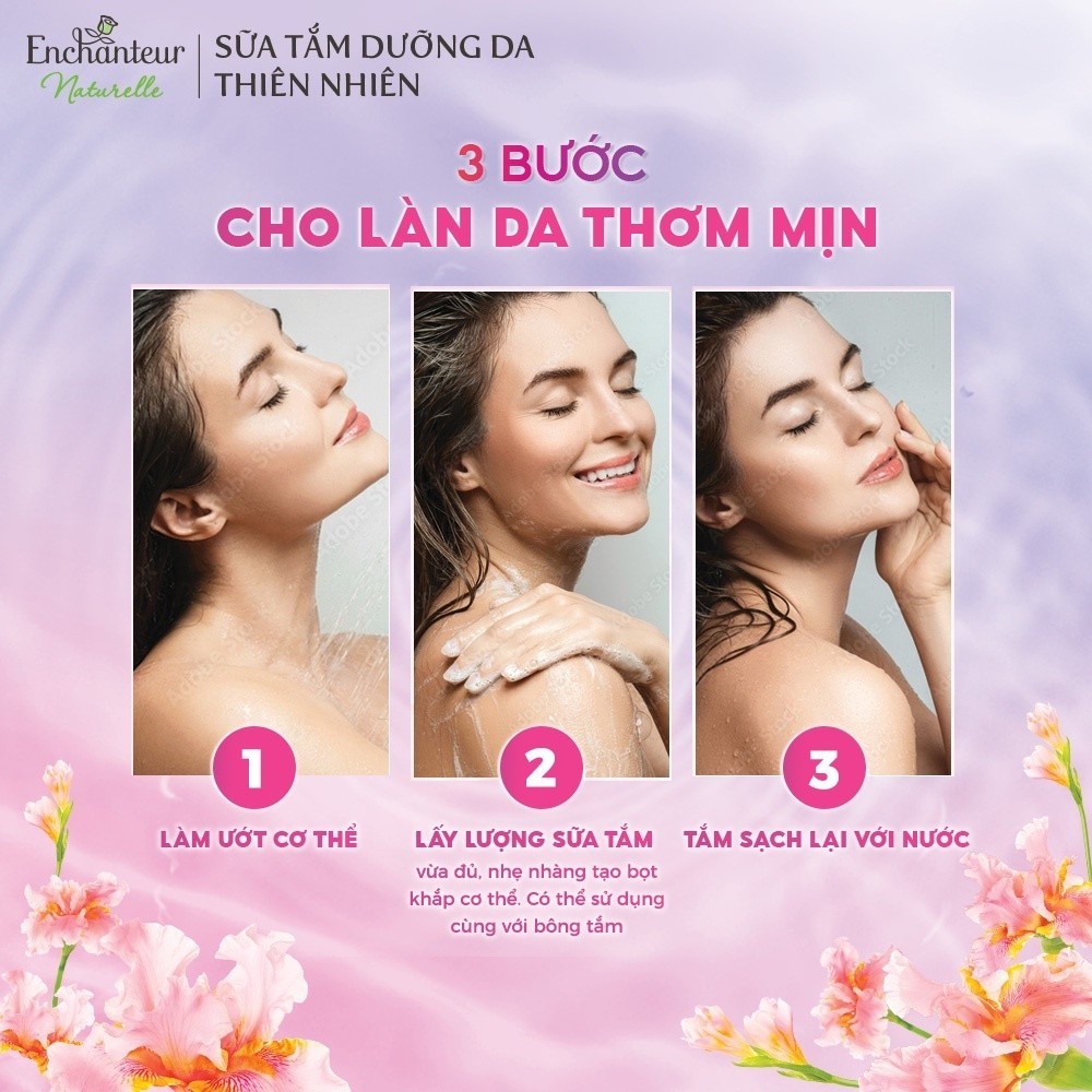 Combo Sữa tắm trắng da hương nước hoa Pháp Enchanteur White Delightful 650g + Sữa tắm thiên nhiên Naturelle 510g