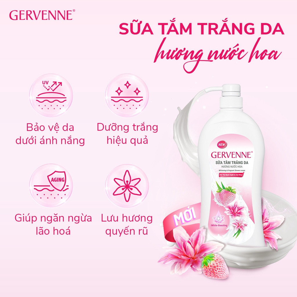 Ảnh Sữa tắm trắng da hương nước hoa Gervenne 1.2L (3 mùi) 4