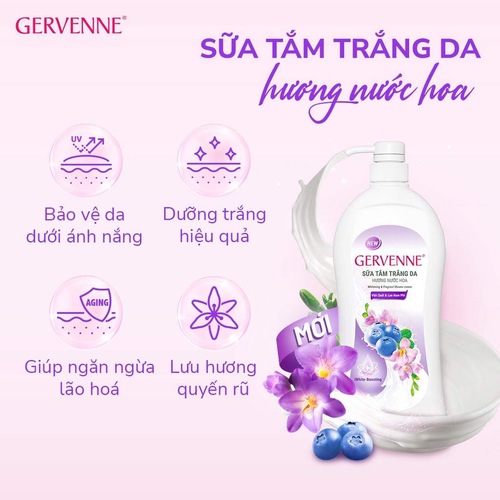 Ảnh Combo 2 Sữa tắm trắng da hương nước hoa Gervenne 450g 2