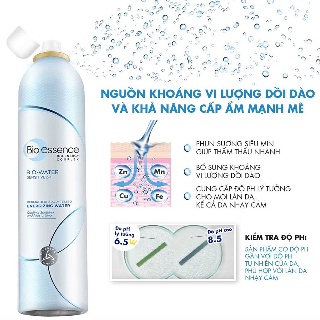 Combo Xịt khoáng dưỡng ẩm Bio-Water Bio-Essence Water Energizing Water (Xịt khoáng 300ml + Xịt khoáng 100ml)