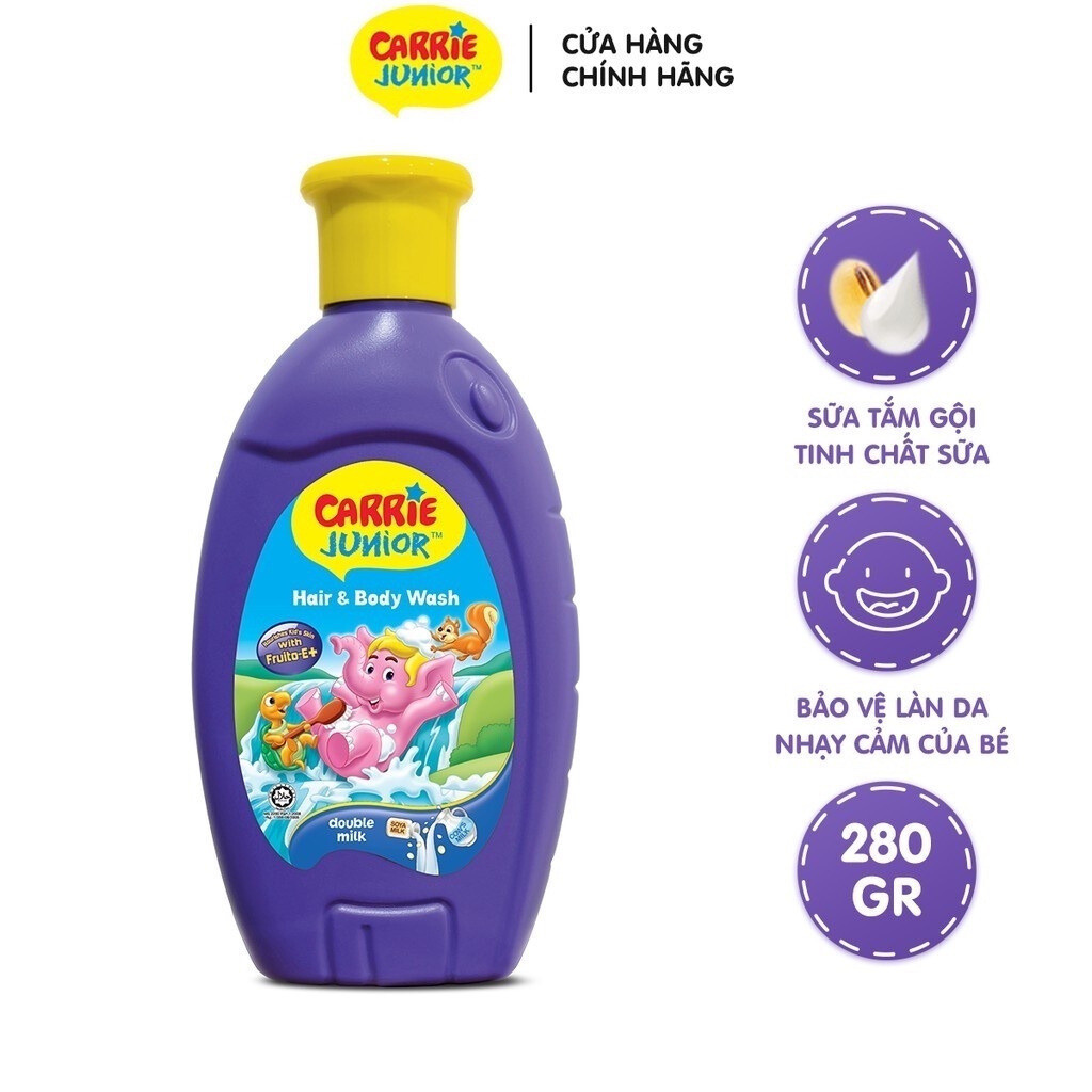 [GIFT] Sữa Tắm Gội cho bé Carrie Junior tinh chất Sữa 280g