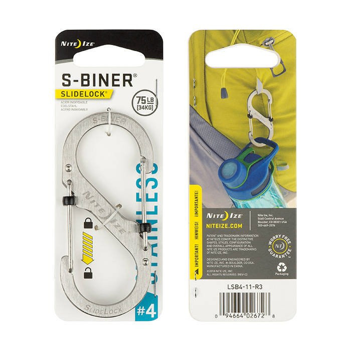 Móc khóa - Nite Ize LSB4-11-R3 - S-Biner Slidelock Size 4 (Thép không gỉ)