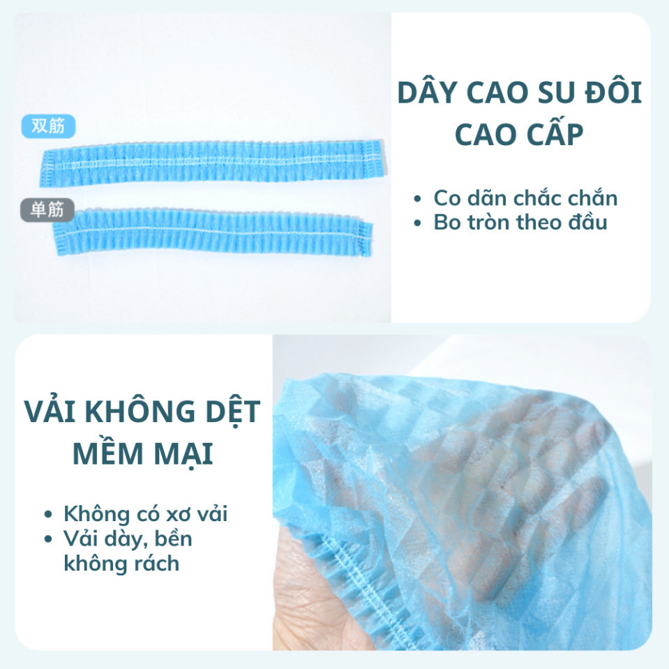 100 cái Mũ bọc tóc con sâu sử dụng trong phòng khám nha khoa và cơ sở y tế và phòng sạch