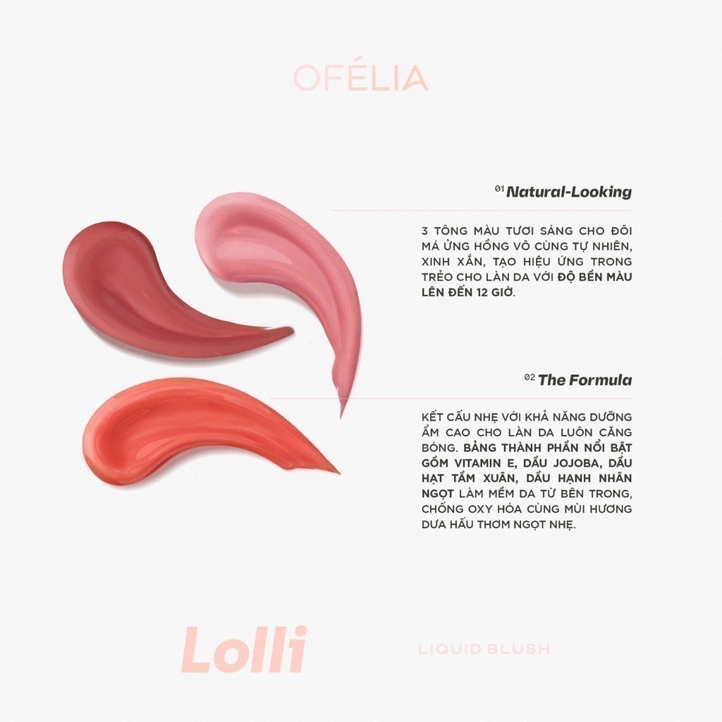 Ảnh Má Hồng Kem OFÉLIA Lolli Liquid Blush (4.3g) (Date: 12/2026) 2