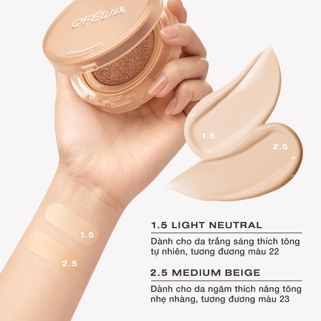 Ảnh Phấn Nước Mịn Lì Lâu Trôi OFÉLIA Uncovered Longwear Cushion SPF50+/PA++++ 12g 4
