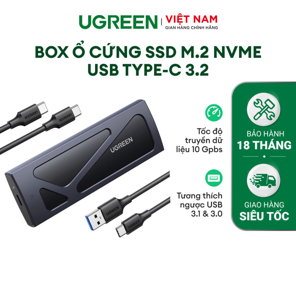 Box ổ Cứng Ssd M2 Nvme Usb Type C 32 Tốc độ Truyền 10 Gpbs Tương Thích Ngược Usb 31 And 30 9233