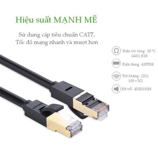 Cáp mạng CAT7 STP UGREEN NW107/ NW149 | Dạng dây tròn dài từ 0.5-25M | 2 đầu đúc bọc hợp kim |  Bảo hành 18 tháng