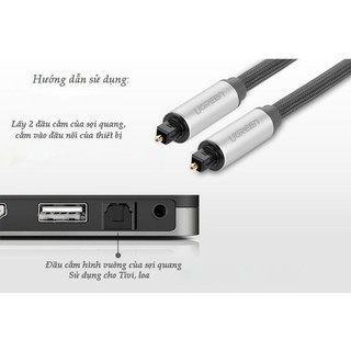 Dây audio quang (Toslink Optical) UGREEN AV108 | Đầu nhôm | Nhiều độ dài từ 1-3m | Bảo Hành 18 Tháng 1 Đổi 1