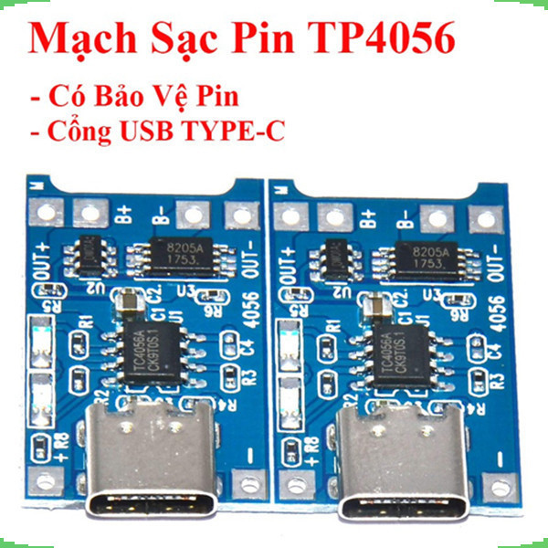 [Giá bán sỉ] (10 cái) Mạch Sạc Pin TP4056 cổng USB micro B / Type C (Có / Không IC bảo Vệ )
