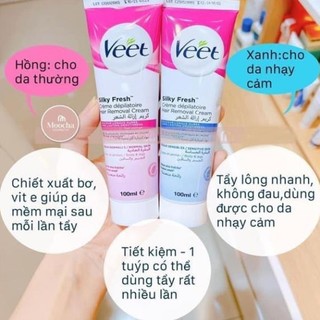 Kem tẩy lông VEET pháp 100ml cho da thường và da nhạy cảm Chính hãng amelie beauty