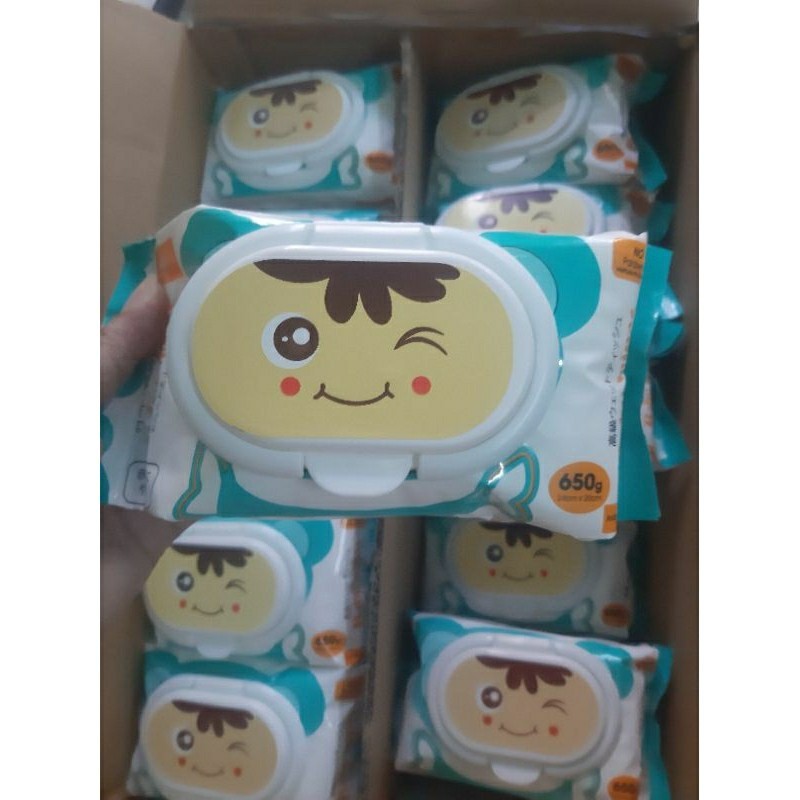 (Combo 10gói) Khăn ướt Baby Wipes 650gam khăn ướt không mùi, khổ giấy lớn