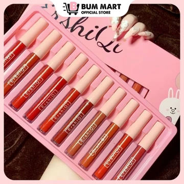 Son kem lì ErshiQi Velvet set son 10 cây lên màu tươi bóng mịn mà, Son bóng nội địa trung với nhiều cá tính khác biệt