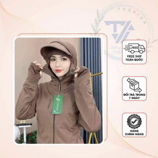 Áo chống nắng nữ 2 lớp vải kim cương thoáng mát hàng loại 1 thiết kế che trán,vành mũ chống nắng,co giãn 4 chiều