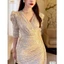 Váy Thiết Kế DVC - Váy Nhũ Kim Sa Kem Cổ V, Tay Lỡ V3313 - DOLCE VIVA COLLECTION