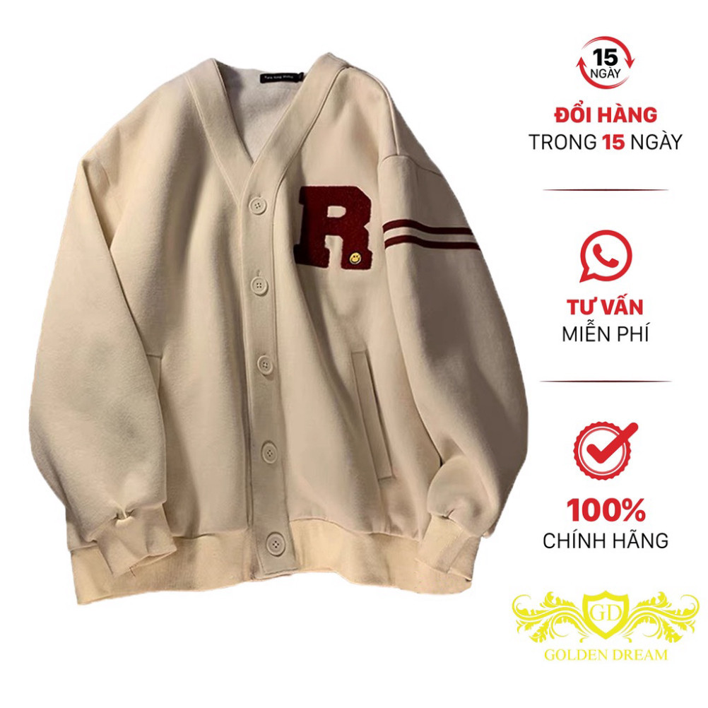 Aó Khoác Cardigan Nữ Thêu Chữ R Phong Cách Trẻ Trung GOLDEN DREAM TP727