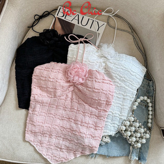 Áo Bra Nữ Cúp Ngực,Vạt Yếm Hoa Trà Nổi Lưng Thun Có Đệm Ngực Trend Mới 1986 BC_CHIC