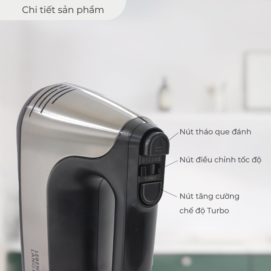 Ảnh Máy đánh trứng Lebenlang LBL8908, trộn bột cầm tay 5 tốc độ, công suất lớn 400W, bảo hành 2 năm 3