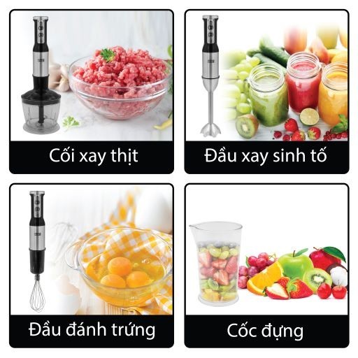Ảnh Máy xay cầm tay đa năng Lebenlang LBSH4787, 1000W, trục xay tháo rời tiện lợi,lưỡi dao thép không gỉ 4