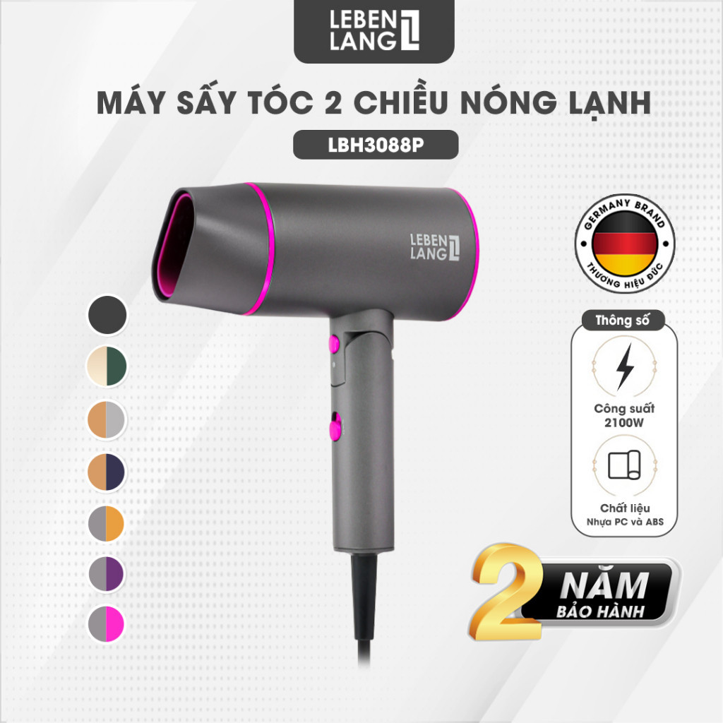 Ảnh Máy sấy tóc Lebenlang LBH3088, 2100W, sấy lạnh bấm giữ liên tục, gấp gọn, chống xơ rối công nghệ ion 2