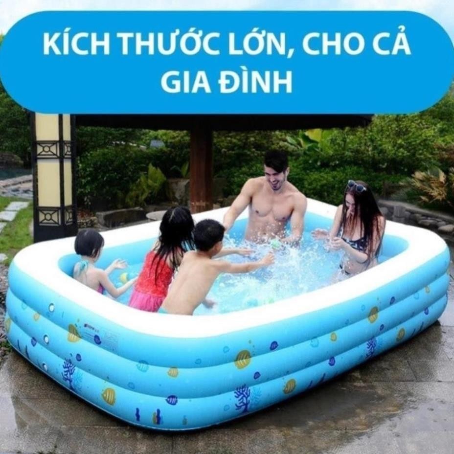 Bể Bơi Cho Bé 3 Tầng Thành Cao HGHOME, Đáy Chống Trượt Đa Dạng Kích Thước [ HÀNG ĐẸP]