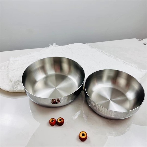 Tô Trộn Âu Trộn Tô Inox Cao Cấp Họa Tiết Chạm Khắc NN70 NN80