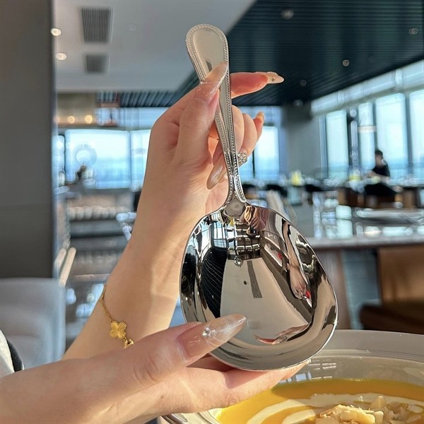 Muôi Thìa Xới Cơm, Muôi Vá Xào Nấu Inox Bản To, Muôi Vá Korea Chockmen CKM147