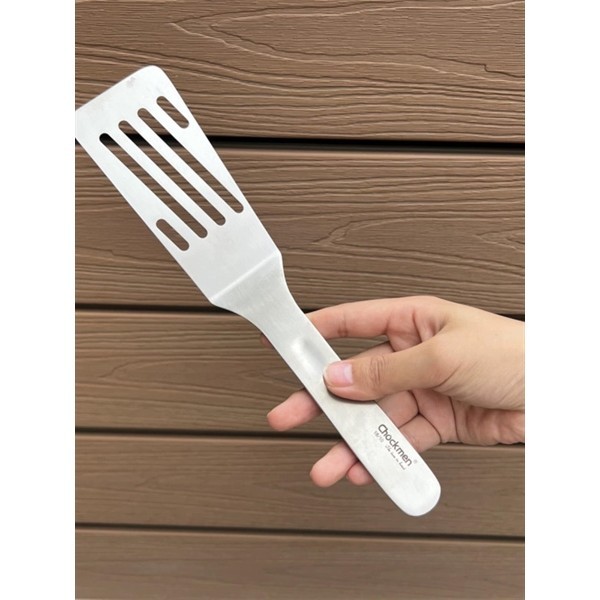 Dụng Cụ Chiên Lật Cá Inox, Xẻng Chiên Lật Chockmen Trơn Thủng CKM90 CKM120