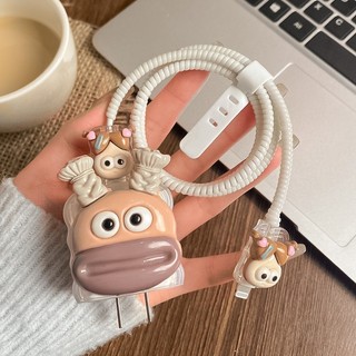 Bộ phụ kiện bảo vệ cáp củ sạc Dễ Thương và Xấu Xí cho iphone PD 18/20w RABBI
