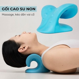 Gối Massage Cổ Vai Gáy Cao Su Non Công Thái Học – Gối Kê Cổ Giảm Đau Vai Gáy, Thư Giãn, Bấm Huyệt