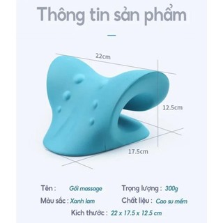 Gối Massage Cổ Vai Gáy Cao Su Non Công Thái Học – Gối Kê Cổ Giảm Đau Vai Gáy, Thư Giãn, Bấm Huyệt