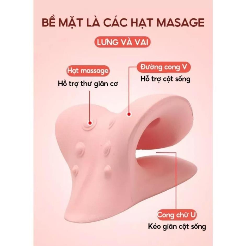 Gối massage cổ vai gáy cao su non hỗ trợ giãn cơ, giảm đau mỏi, thư giãn cột sống tại nhà ale ntt95