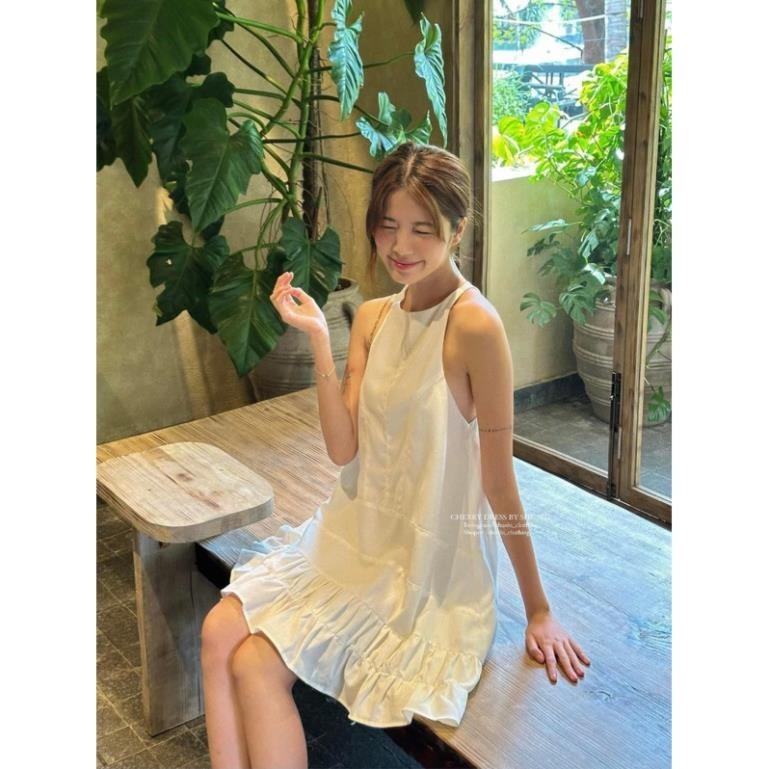 [Mya house] Đầm linen babydoll cổ yếm khoét nách sâu quyến rũ CHERRY DRESS