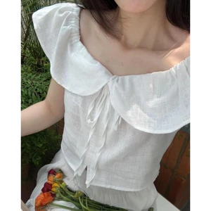 Áo linen croptop cổ bèo cánh tiên BABY TOP