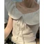 Áo linen croptop cổ bèo cánh tiên BABY TOP