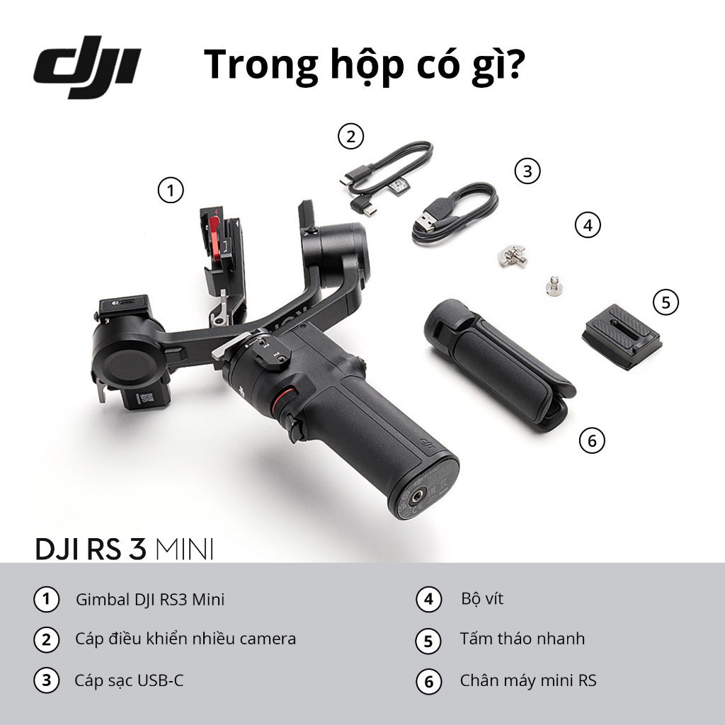 Ảnh Gimbal máy ảnh DJI RS 3 Mini gọn nhẹ tải trọng 2kg (DJI RS 3 Mini) 3