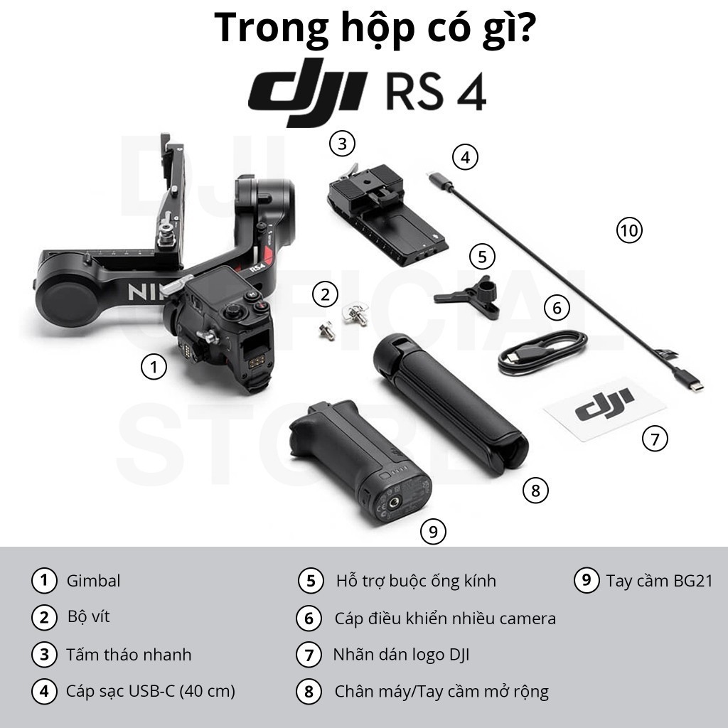 Ảnh Gimbal máy ảnh DJI RS 4 chống rung cho camera DSLR và Mirrorless tải trọng đến 3kg, quay dọc linh hoạt (DJI RS 4) 3