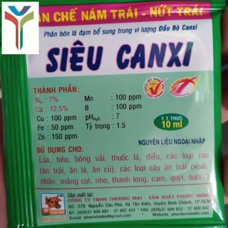 Siêu CANXI (10ml) Phân Bón Lá Canxi Chống Thối Trái, Nứt Trái