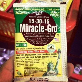 Miracle-Gro 15/30/15 Tân Quy 10gr Giúp phân hóa mầm hoa, thực ra là hoa hẹn đồng loạt. SIÊU RẺ