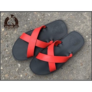 Dép 2 quai chéo (quai dép nhỏ) 4 màu (Đỏ, Da cam, Xanh lam và Xanh rêu)