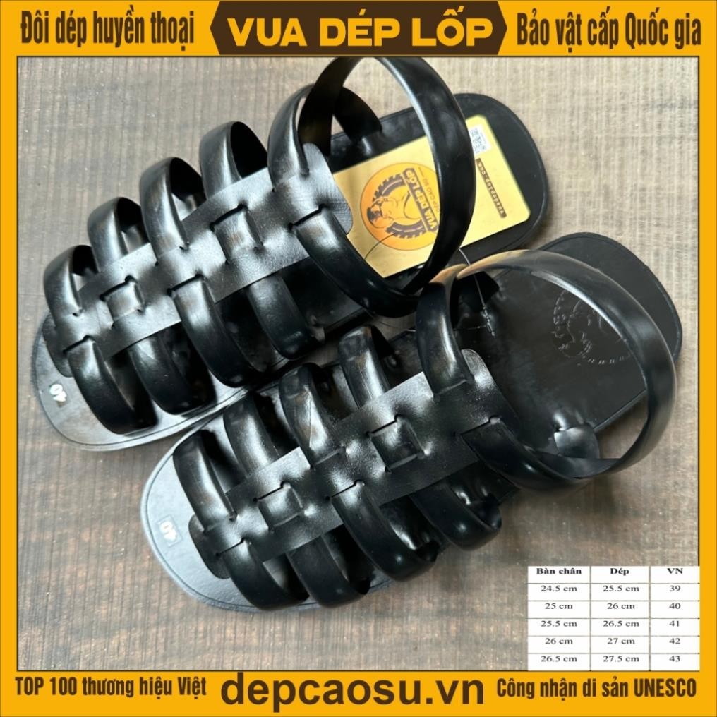 dép cao su 6 quai rọ hậu, thủ công của Vua dép lốp Phạm Quang Xuân, ảnh thật, bảo hành và sẵn hàng