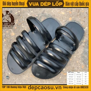 Dép cao su 6 quai ngang làm thủ công từ lốp ô tô Vua Dép Lốp Phạm Quang Xuân